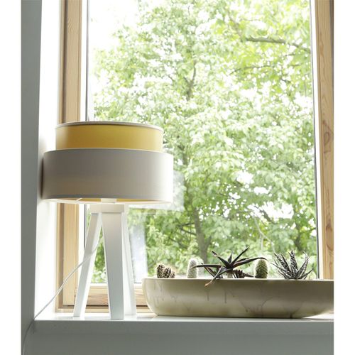 Lampe à Poser Satin Crème Intérieur Doré Effet Lumineux