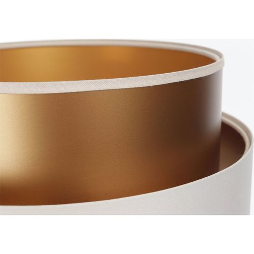 Lampe à Poser Élégante Effet Cuivre Satin Et Textile Crème