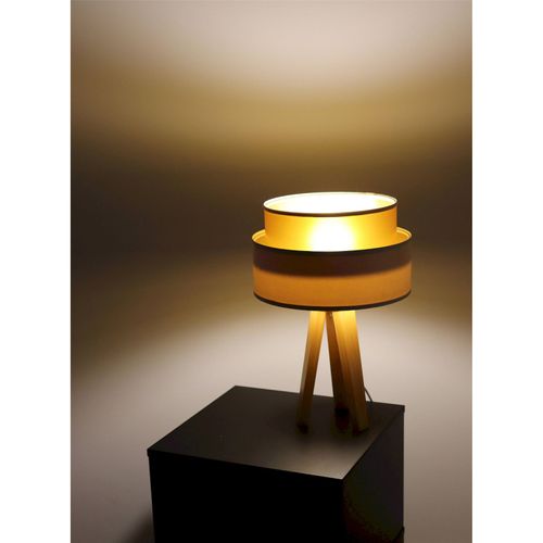 Lampe à Poser Élégante Effet Cuivre Satin Et Textile Crème