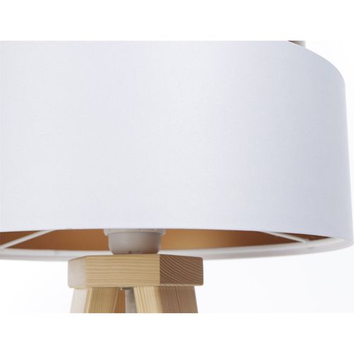 Lampe à Poser Design Satin Blanc Effet Cuivré Élégant