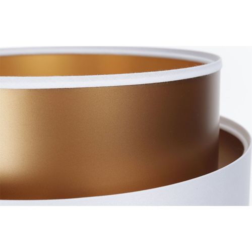 Lampe à Poser Design Satin Blanc Effet Cuivré Élégant