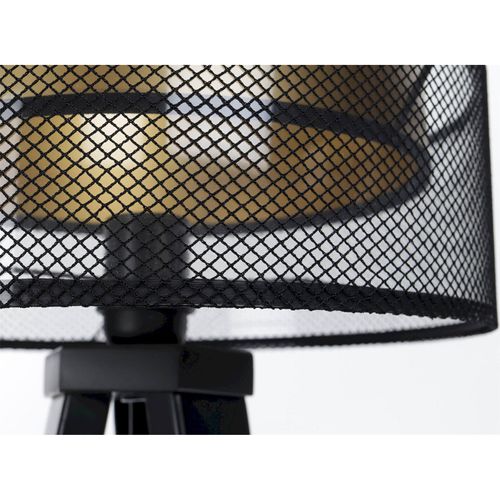 Lampe à Poser Élégante Effet Maille Noire Intérieur Doré