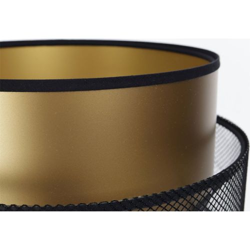 Lampe à Poser Élégante Effet Maille Noire Intérieur Doré