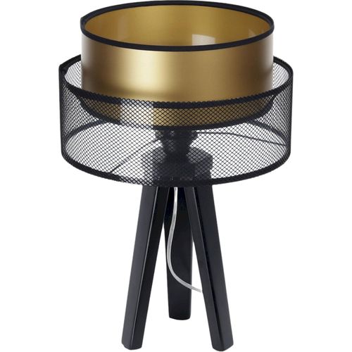 Lampe à Poser Élégante Effet Maille Noire Intérieur Doré