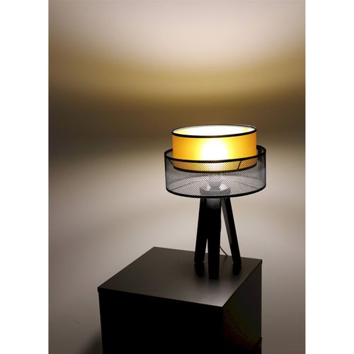 Lampe à Poser Élégante Effet Maille Noire Intérieur Doré
