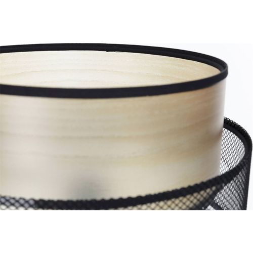 Lampe à Poser Design Maille Noire Et Bois Pour Salon Moderne