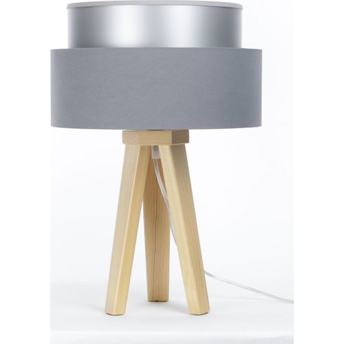 Lampe à Poser Design Satin Gris Effet Lumineux Élégant