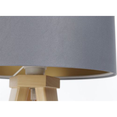 Lampe à Poser Élégante Effet Satiné Gris Et Or Intérieur Lumineux