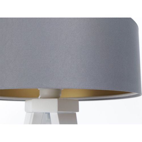 Lampe à Poser Satinée Gris Doré Effet Lumineux Élégant