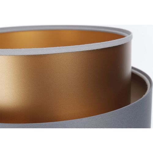 Lampe à Poser Design Satin Gris Intérieur Cuivre Éclat Raffiné