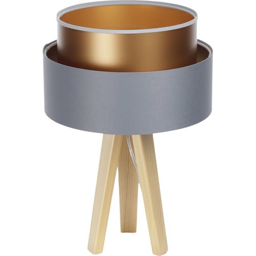 Lampe à Poser Design Satin Gris Intérieur Cuivre Éclat Raffiné