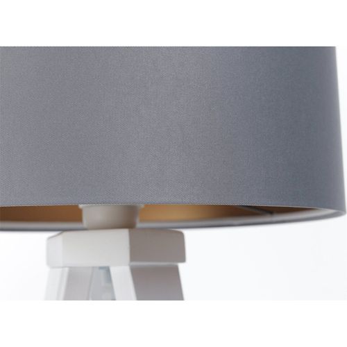 Lampe à Poser Design Duo Élégant Effet Satiné Gris Et Cuivre