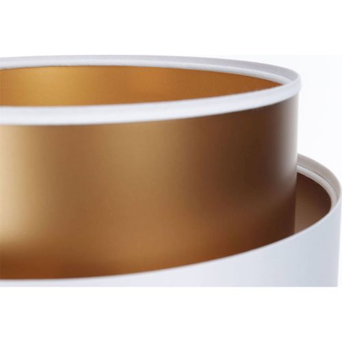 Lampe à Poser Design Blanc Satiné Effet Cuivre Intérieur Lumineux