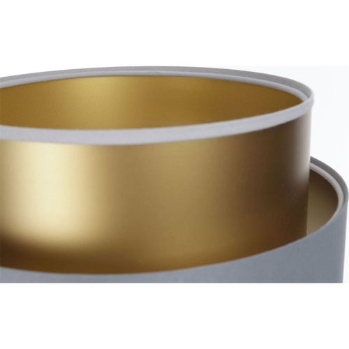 Lampe à Poser Élégante Effet Satin Gris Et Or Ambiance Chaleureuse