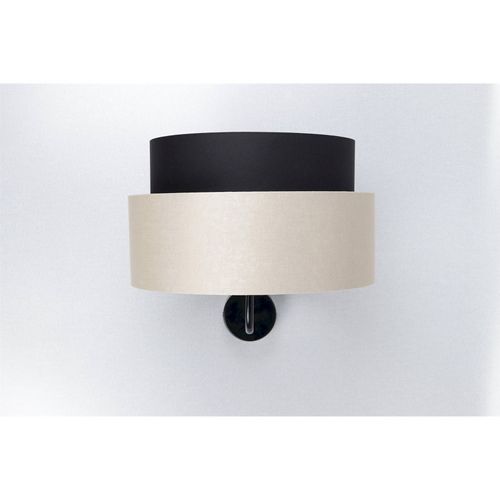 Applique Murale Satinée Noire Et Beige Design Élégant LED E27