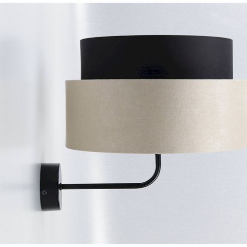 Applique Murale Satinée Noire Et Beige Design Élégant LED E27