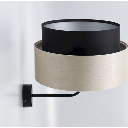 Applique Murale Satinée Noire Et Beige Design Élégant LED E27