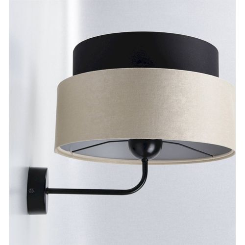Applique Murale Satinée Noire Et Beige Design Élégant LED E27