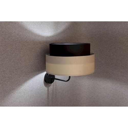 Applique Murale Satinée Noire Et Beige Design Élégant LED E27