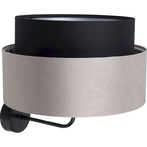 Applique Murale Textile Noir Satin Et Crème Design Élégant