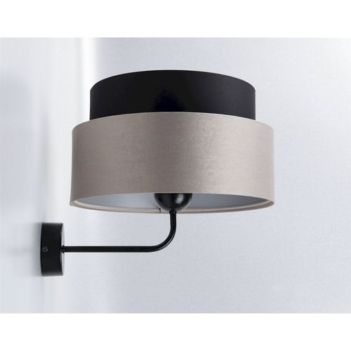 Applique Murale Textile Noir Satin Et Crème Design Élégant