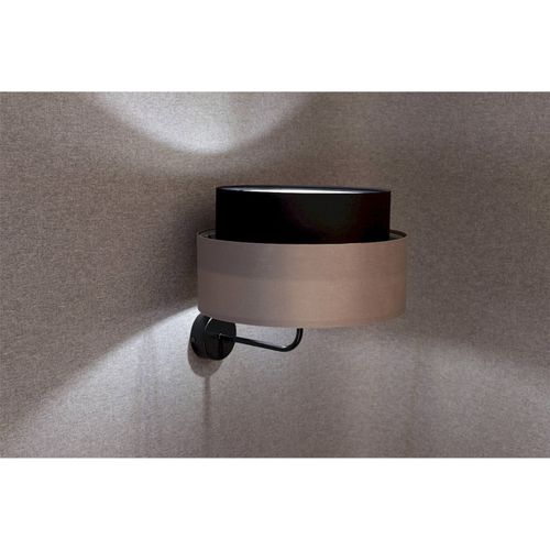 Applique Murale Textile Noir Satin Et Crème Design Élégant