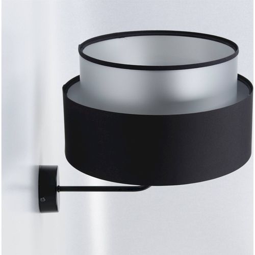 Applique Murale Satin Noir Et Argent Effet Lumineux Élégant