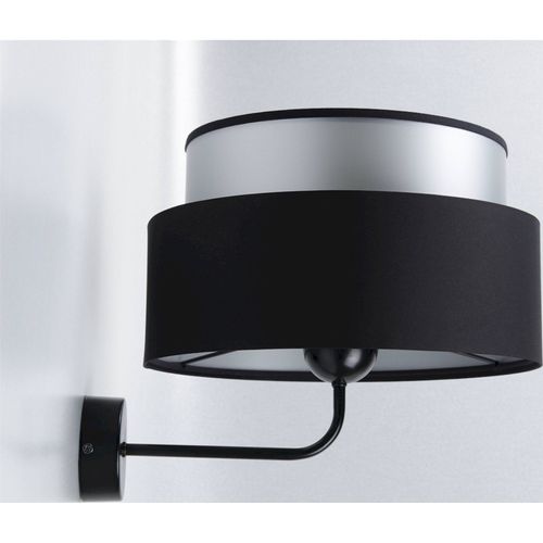 Applique Murale Satin Noir Et Argent Effet Lumineux Élégant