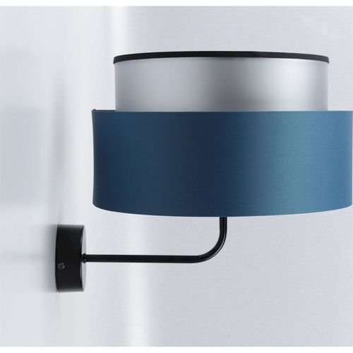 Applique Murale Élégante Bleu Nuit Effet Lumineux Argent Satiné