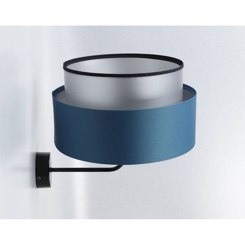 Applique Murale Élégante Bleu Nuit Effet Lumineux Argent Satiné