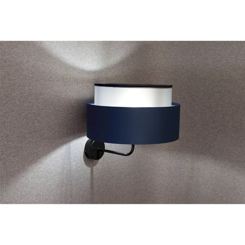 Applique Murale Élégante Bleu Nuit Effet Lumineux Argent Satiné