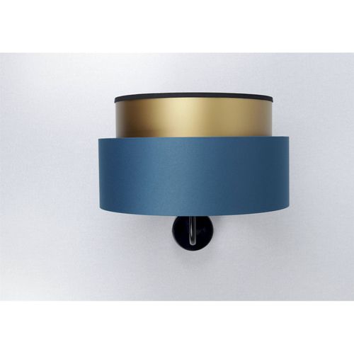 Applique Murale Satin Bleu Nuit Et Or Effet Lumineux Élégant