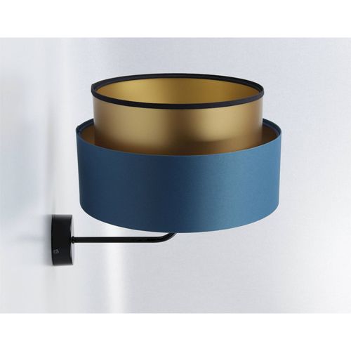 Applique Murale Satin Bleu Nuit Et Or Effet Lumineux Élégant