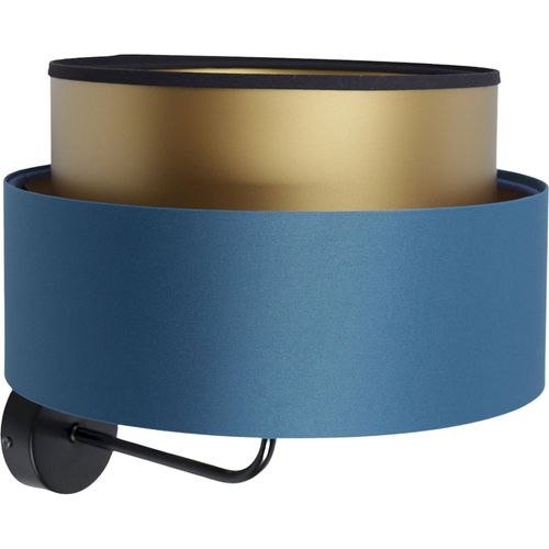 Applique Murale Satin Bleu Nuit Et Or Effet Lumineux Élégant