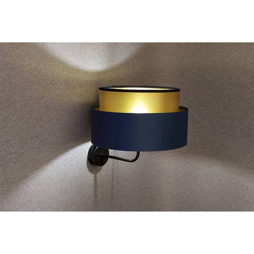 Applique Murale Satin Bleu Nuit Et Or Effet Lumineux Élégant