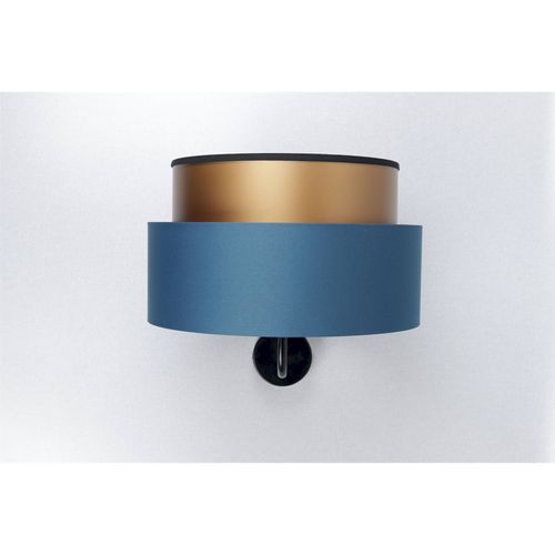 Applique Murale Élégante Bleu Nuit Effet Cuivre Lumineux