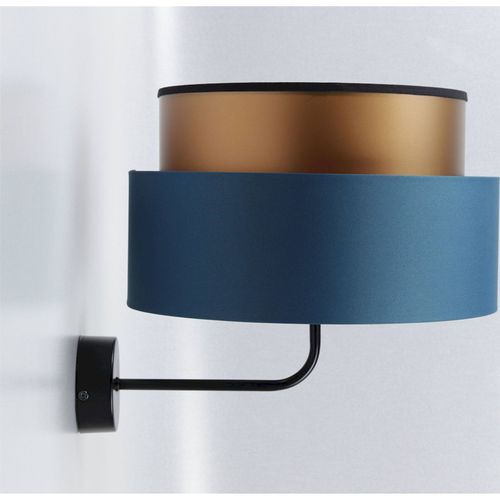 Applique Murale Élégante Bleu Nuit Effet Cuivre Lumineux