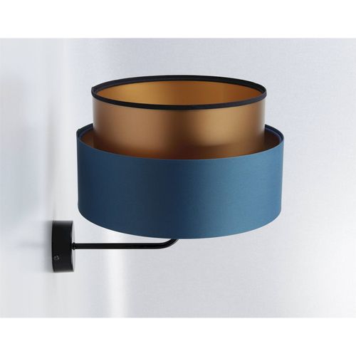 Applique Murale Élégante Bleu Nuit Effet Cuivre Lumineux