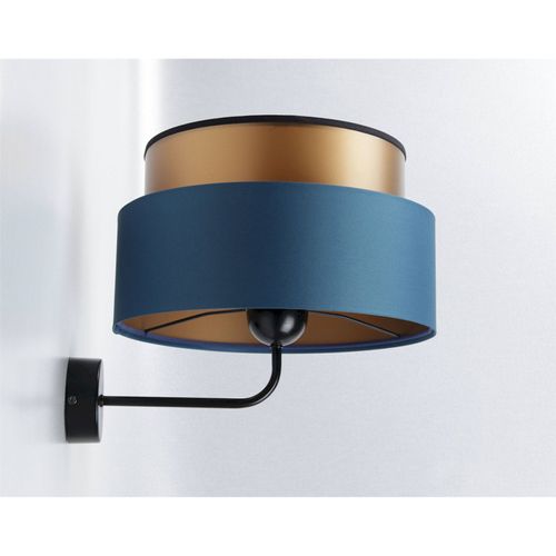 Applique Murale Élégante Bleu Nuit Effet Cuivre Lumineux