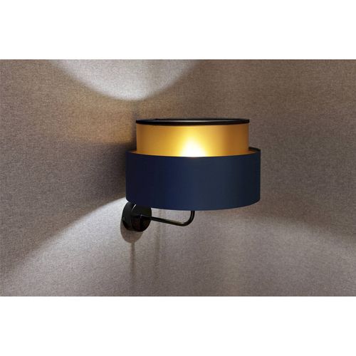 Applique Murale Élégante Bleu Nuit Effet Cuivre Lumineux