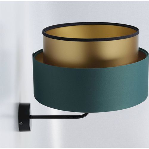 Applique Élégante Vert Bouteille Effet Lumineux Doré Satin