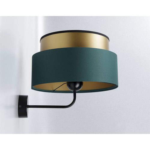 Applique Élégante Vert Bouteille Effet Lumineux Doré Satin
