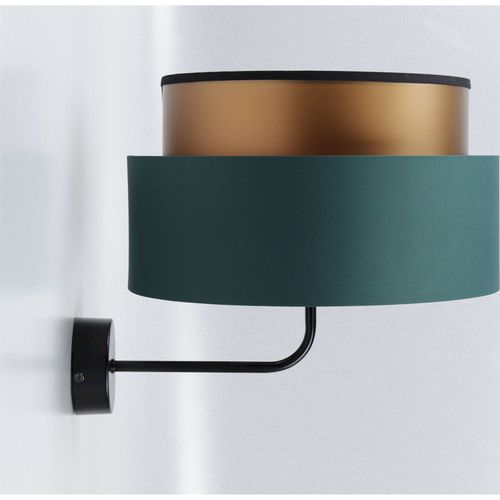 Applique Murale Satin Vert Bouteille Intérieur Cuivre Élégant