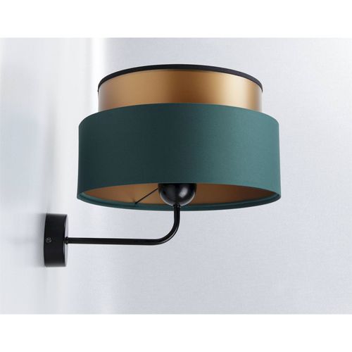 Applique Murale Satin Vert Bouteille Intérieur Cuivre Élégant