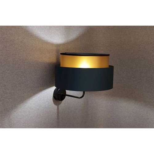 Applique Murale Satin Vert Bouteille Intérieur Cuivre Élégant