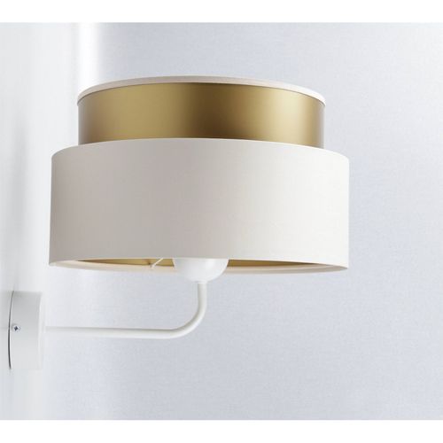 Applique Murale Satin Crème Intérieur Doré Effet Lumineux