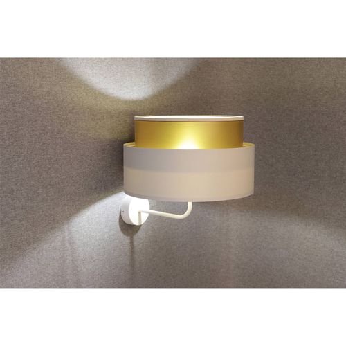 Applique Murale Satin Crème Intérieur Doré Effet Lumineux