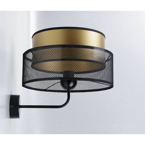 Applique Murale Élégante Effet Doré Intérieur Noir Mat