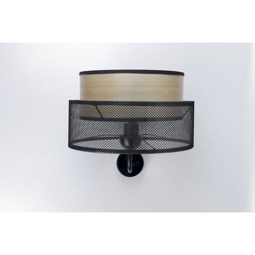 Applique Murale Élégante Maille Noire Et Effet Bois Intérieur