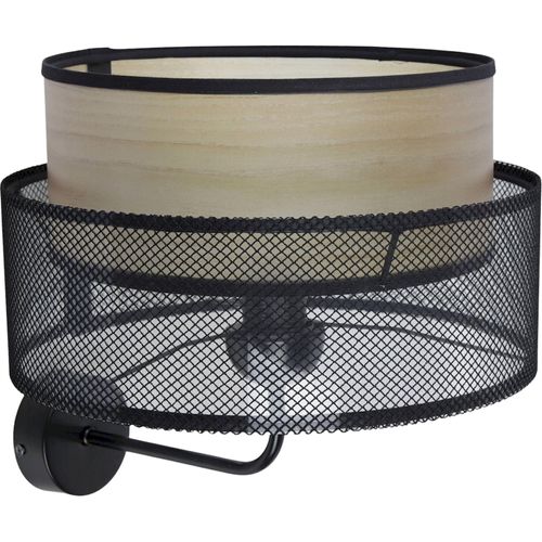 Applique Murale Élégante Maille Noire Et Effet Bois Intérieur